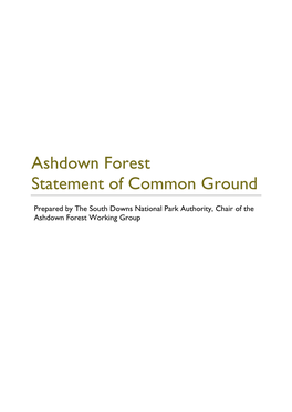 Ashdown Forest Statement of Common Ground