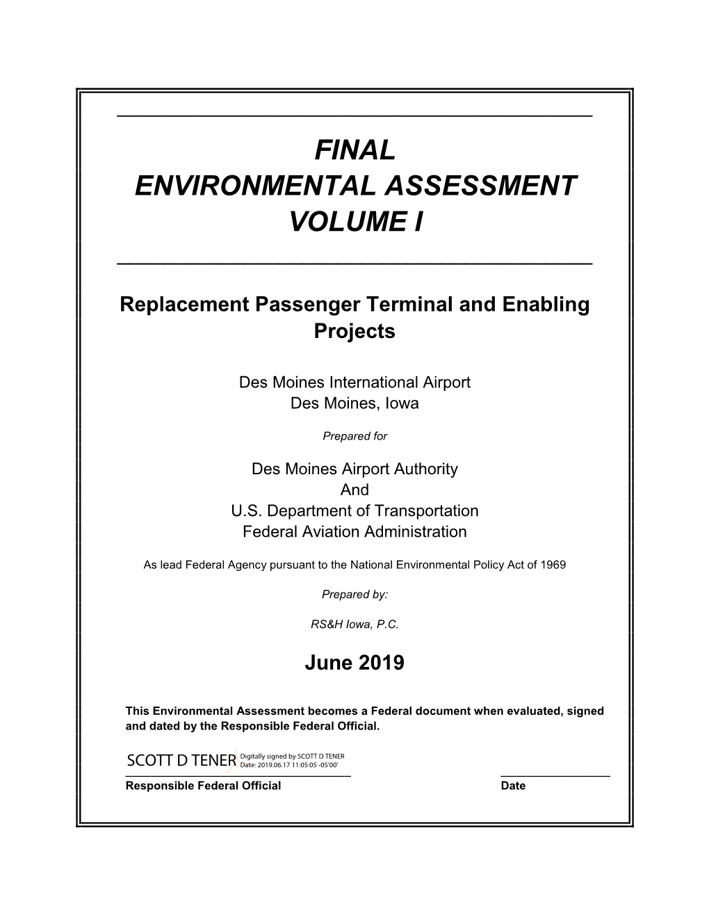 Final Environmental Assessment Volume I ______