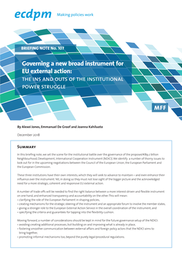 Governing a New Broad Instrument for EU External Action: the Ins and Outs of the Institutional Power Struggle