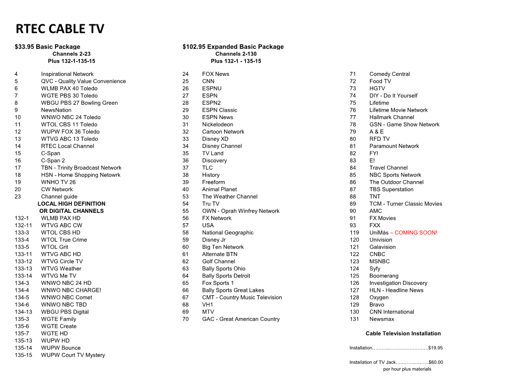 Rtec Cable Tv