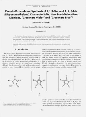 Croconate Salts. New Bond-Delocalized Dianions, &Q