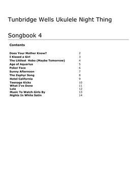 Tunbridge Wells Ukulele Night Thing Songbook 4