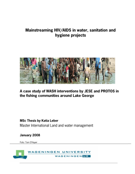 Mainstreaming HIV/AIDS in Water, Sanitation and Hygiene Projects