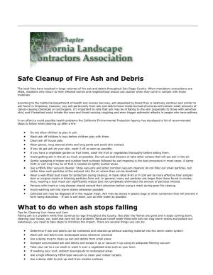 Safe Cleanup of Fire Ash and Debris