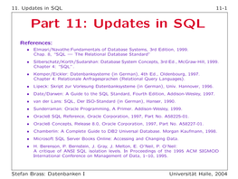 Part 11: Updates in SQL