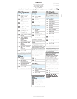 Sample Ballot Read Both Sides of the Ballot