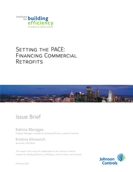 Setting the PACE: Financing Commercial Retrofits
