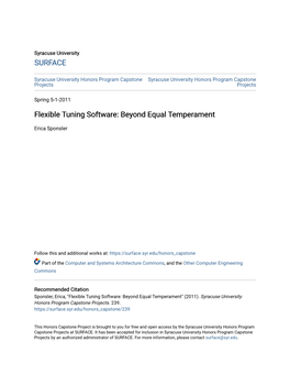 Flexible Tuning Software: Beyond Equal Temperament