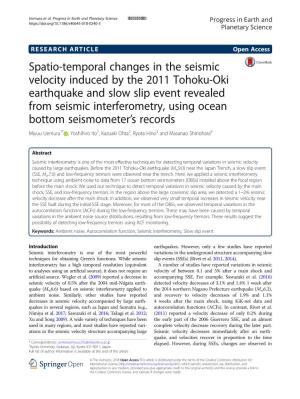 Spatio-Temporal Changes in the Seismic Velocity Induced by The