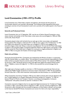 Lord Constantine (1901–1971): Profile