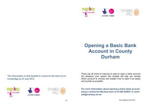 Opening a Basic Bank Account in County Durham