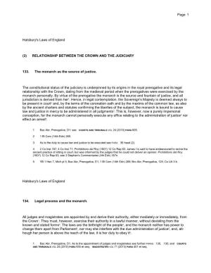 Page 1 Halsbury's Laws of England (3) RELATIONSHIP BETWEEN THE
