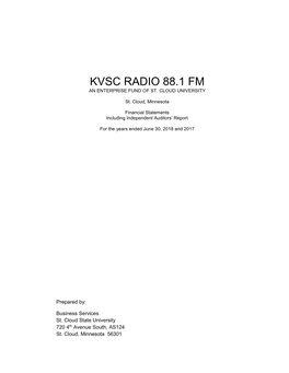 Kvsc Radio 88.1 Fm an Enterprise Fund of St