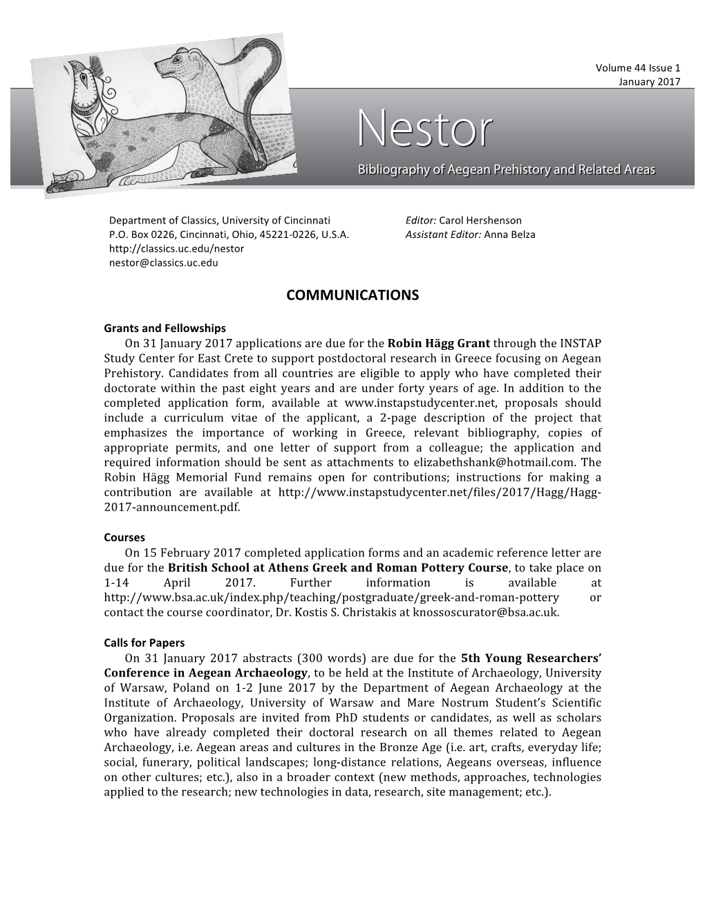 Nestor Nestor@Classics.Uc.Edu