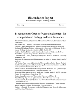 Bioconductor: Open Software Development for Computational Biology and Bioinformatics Robert C