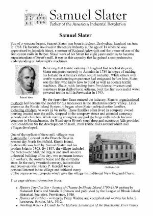 Sainuel Slater II Father of the American Industrial Revolution