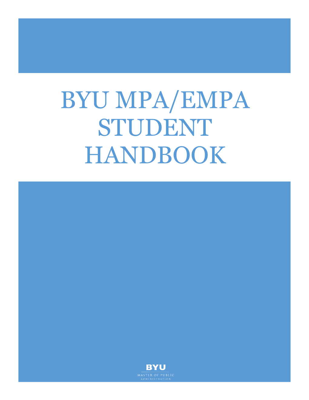 Byu Mpa/Empa Student Handbook