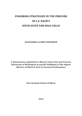 Fingering Strategies in the Prelude of J.S. Bach's Sixth