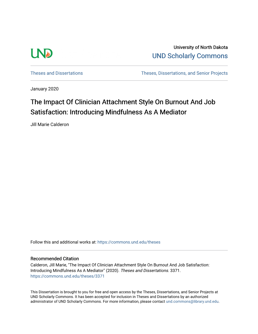 The Impact of Clinician Attachment Style on Burnout and Job Satisfaction: Introducing Mindfulness As a Mediator