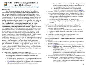 Extra Teaching Points #12 Acts 10:1–48