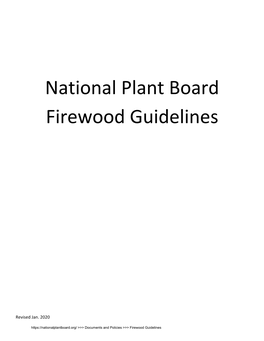 National Plant Board Firewood Guidelines