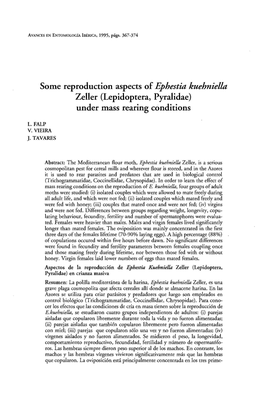 Some Reproduction Aspects of Ephestia Kuehniella Zeller (Lepidoptera, Pyralidae) Under Mass Rearing Conditions