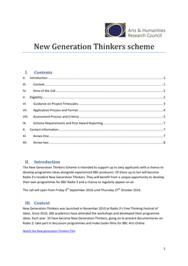 New Generation Thinkers Scheme