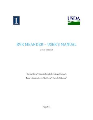 RVR Meander User Manual—Arcgis Version