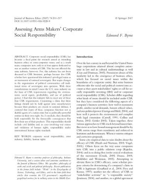 Assessing Arms Makers' Corporate Social Responsibility