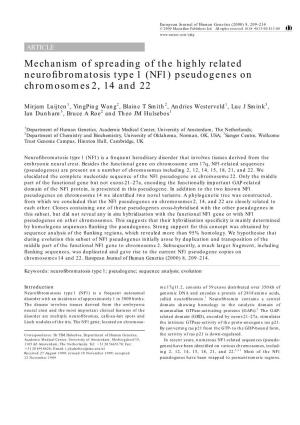 NF1) Pseudogenes on Chromosomes 2, 14 and 22