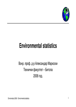 Environmental Statistics