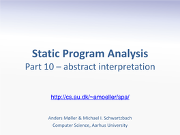 Static Program Analysis Part 10 – Abstract Interpretation