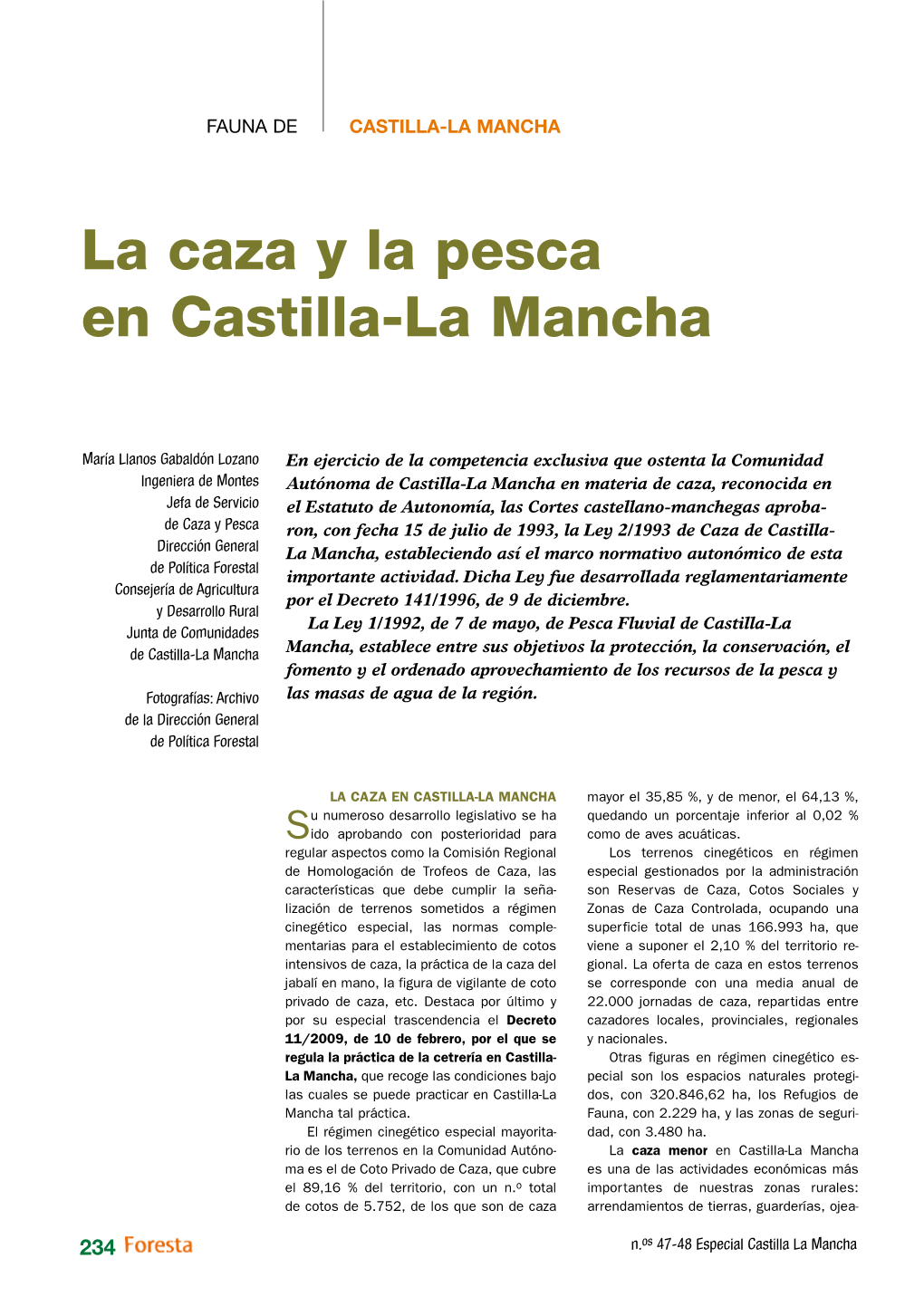 La Caza Y La Pesca En Castilla-La Mancha