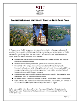 Southern Illinois University Campus Tree Care Plan