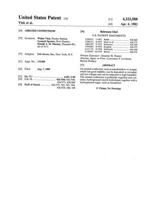 United States Patent (19) 11) 4,323,588 Vink Et Al