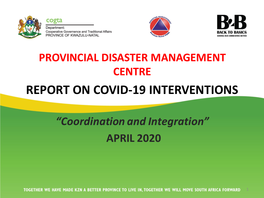 Report on Covid-19 Interventions