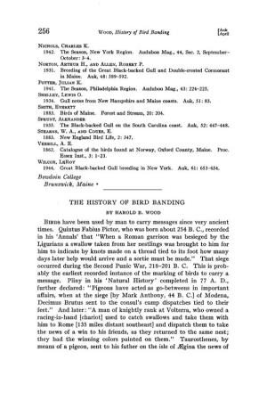 The History of Bird Banding