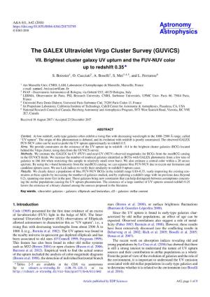 The GALEX Ultraviolet Virgo Cluster Survey (Guvics) VII