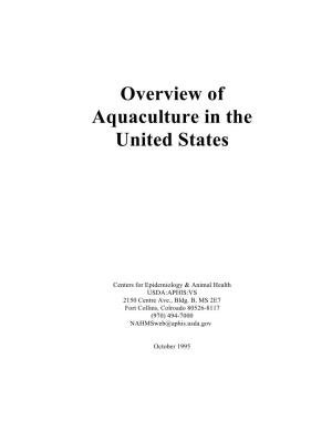 Overview of Aquaculture in the United States