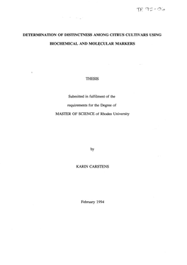 Determination of Distinctness Among Citrus Cultiv Ars