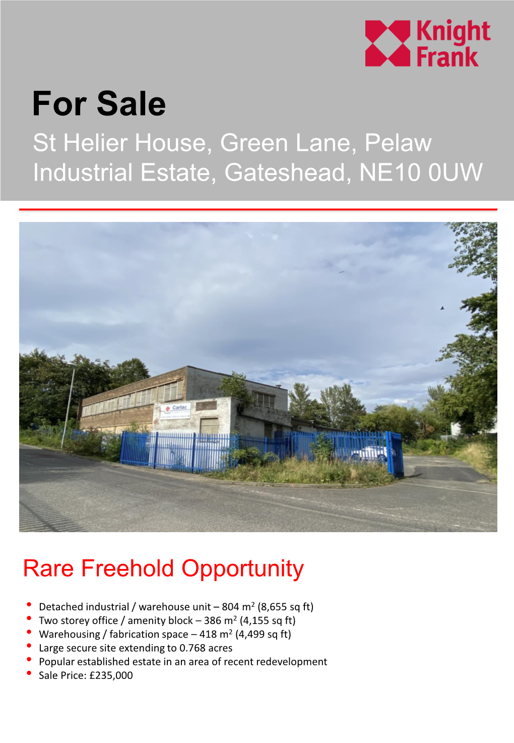 For Sale St Helier House, Green Lane, Pelaw Industrial Estate, Gateshead, NE10 0UW