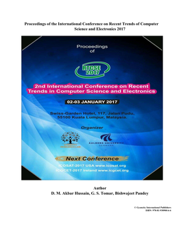 Proceedings of the International Conference on Recent Trends of Computer Science and Electronics 2017