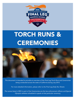 Torch Runs & Ceremonies