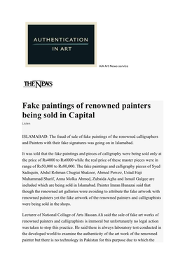 Fake Paintings of Renowned Painters Being Sold in Capital Listen
