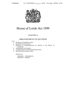 House of Lords Act 1999