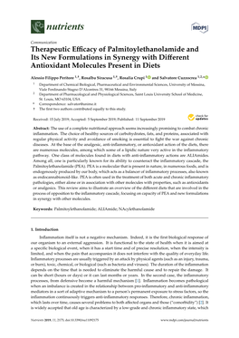 Therapeutic Efficacy of Palmitoylethanolamide And