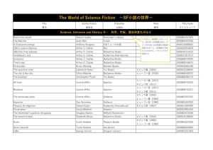 The World of Science Fiction ～SF小説の世界～