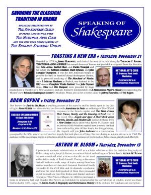 Speaking Flyer for November 2013