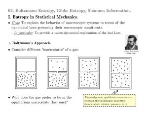 03. Entropy: Boltzmann, Gibbs, Shannon