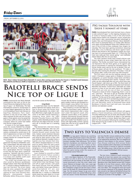 Balotelli Brace Sends Nice Top of Ligue 1